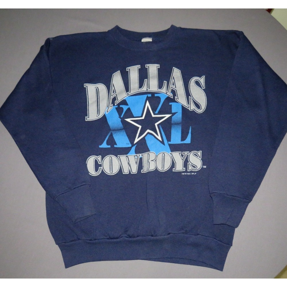 Vintage Dallas Cowboys Navy Blue Competitor 1994 Crew Neck Sweatshirt Men's XL‎